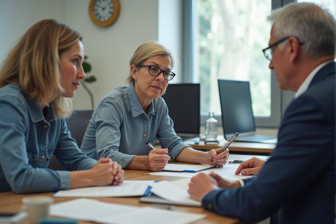 Hópur starfsmanna að vinna saman að upplýsingatækni og reglufylgni